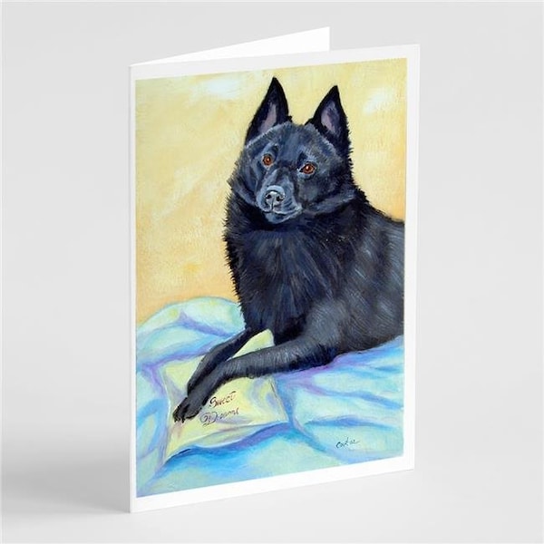Carolines Treasures Carolines Treasures 7152GCA7P Schipperke Sweet Dreams Greeting Cards & Envelopes - Pack of 8 7152GCA7P - main